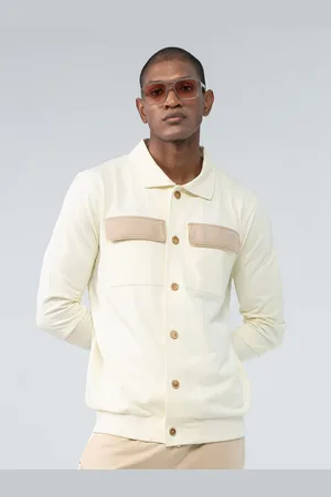 EDRIO Men Long Sleeves Cotton Shacket