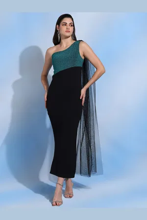 DODO & MOA Women Colourblocked Sequined Maxi Dress