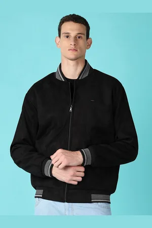V-Mart Men Stand Collar Solid Cotton Casual Bomber Jacket
