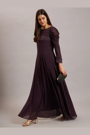 Eavan Women Self Design Long Sleeves Maxi Dress
