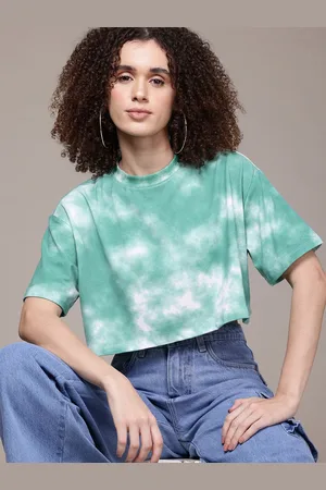 Roadster The Lifestyle Co. Tie & Dye Drop-Shoulder Sleeves Boxy T-shirt