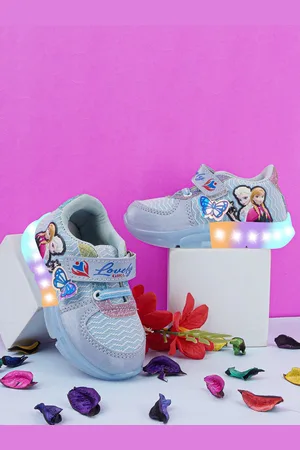 BAESD Girls Frozen Woven Design Sneakers