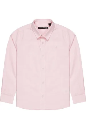 French Connection Boys Premium Spread Collar Solid Cotton Casual Shirt