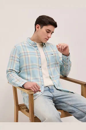 The Bear House Men Slim Fit Tartan Checked Pure Cotton Casual Shirt
