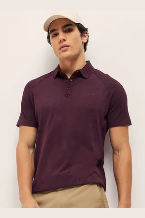 The Bear House Men Solid Polo Collar Cotton Slim Fit T-shirt