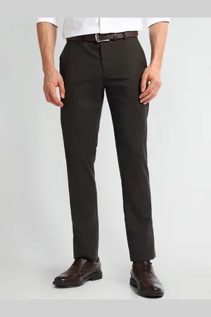 Arrow Men Solid Mid-Rise Printed Trousers