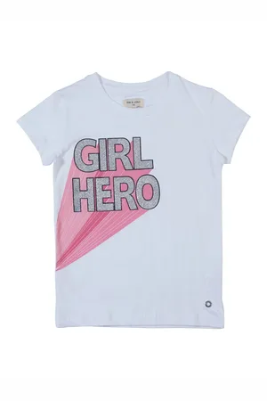 Gini and Jony Girls Typography Printed Cotton T-shirt