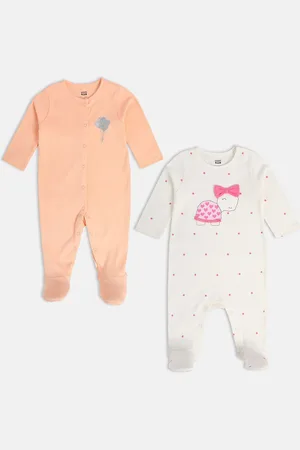 MINI KLUB Girls Pack of 2 Printed Sleepsuit