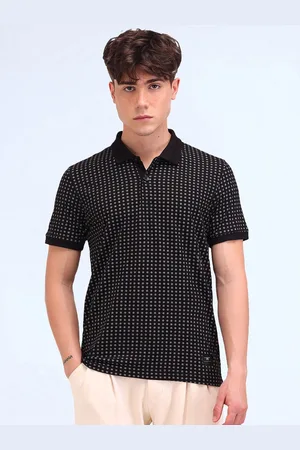 Flying Machine Men Brand Logo Printed Polo Collar Pockets T-shirt