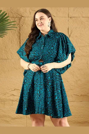 KASSUALLY Women Animal Printed Cut-Out Detail Fit & Flare Midi Dress