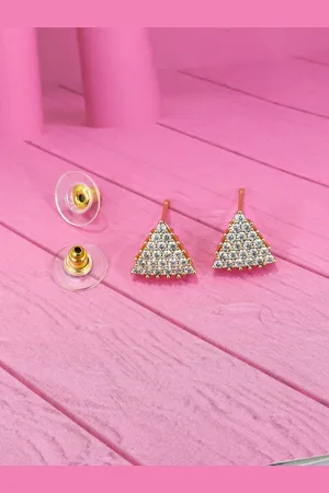 Krelin Gold-Plated Triangle Shape Stainless Steel Studs