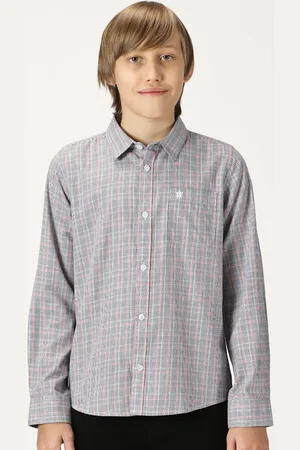 French Connection Boys Premium Spread Collar Tartan Checked Cotton Casual Shirt