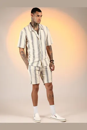Campus Striped Short Sleeves Shirt With Shorts