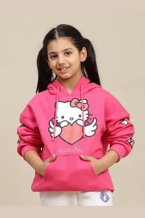 Kidsville Girls Hello Kitty Printed Oversized Fit Hoodie Sweatshirts