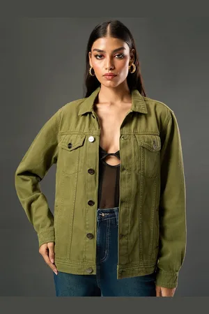 FREAKINS Women Washed Denim Jacket with Embroidered