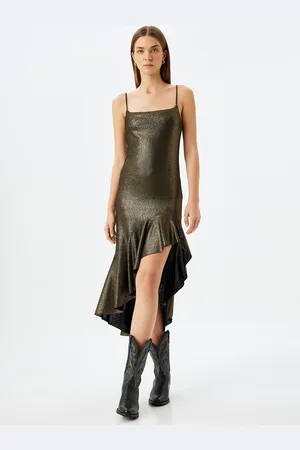 Koton Women Embellished Drop-Waist Midi Dress