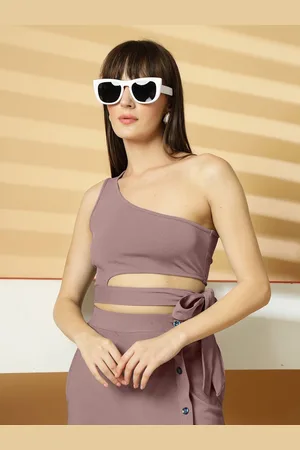 OOMPH Women One Shoulder Crop Top
