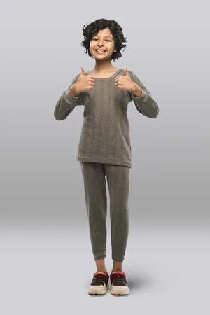 INFERNO Kids Striped Cotton Thermal Set