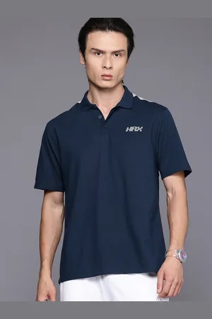 HRX Drop-Shoulder Sleeves Polo Collar T-shirt