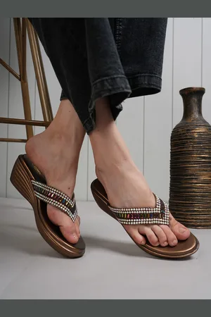 Anouk Women Embellished Open Toe Party Wedge Sandals
