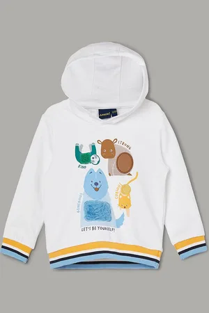 Lifestyle Boys Hooded Graphic Long Sleeves Pullover Sweatshirt