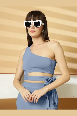 OOMPH Women One Shoulder Crop Top