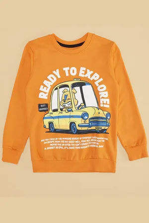 Pantaloons Boys Typography Printed Pure Cotton Long Sleeves Sweatshirt