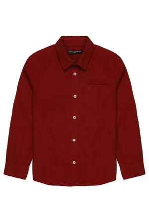 French Connection Boys Premium Spread Collar Solid Cotton Casual Shirt