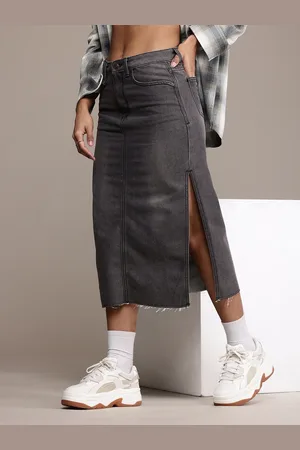 Roadster The Life Co. Denim Straight Midi Skirt