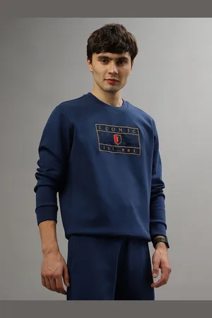 ICONIC Men Typography Printed Round Neck Pullover Sweatshirt