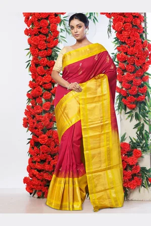Unnati Silks Floral Woven Design Pure Silk Handloom Kanjeevaram Saree