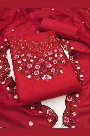 Mitera Women Embroidered Unstitched Dress Material