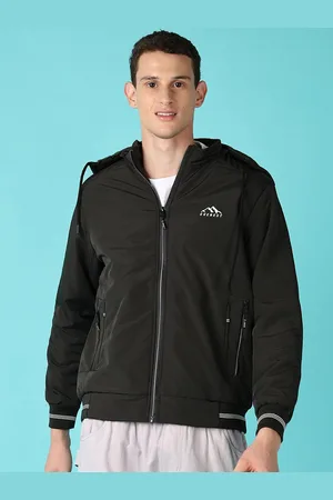 V-Mart Men Hooded Solid Cotton Casual Bomber Jacket