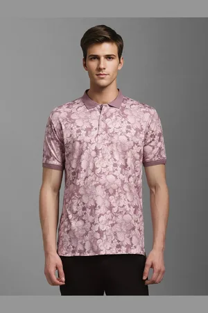 Louis Philippe Men Floral Printed Polo Collar T-shirt