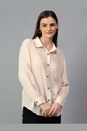 KOTTY Women Comfort Spread Collar Solid Oversized Casual Shirt