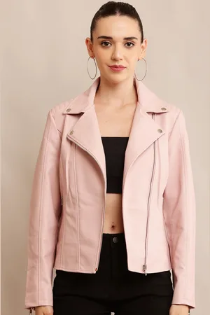 TBOJ Women Leather Lightweight Crop Outdoor Leather Jacket