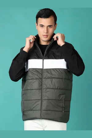 V-Mart Men Mock Collar Colourblocked Cotton Casual Padded Jacket