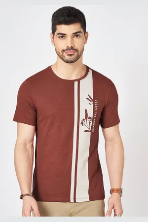 Pantaloons Men Typography Mandarin Collar Applique Slim Fit T-shirt