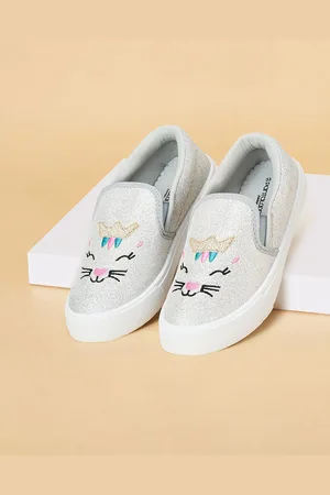 Pantaloons Girls Woven Design Slip-On Sneakers