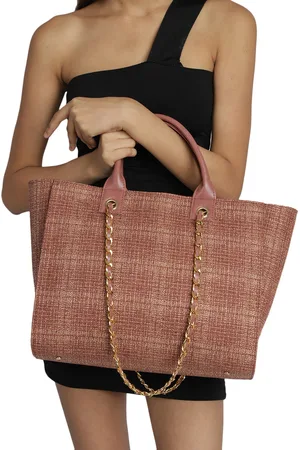 MINI WESST Textured Structured Jute Shoulder Bag