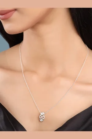 Kicky And Perky 925 Sterling Silver Stone-Studded Pendant With Chain