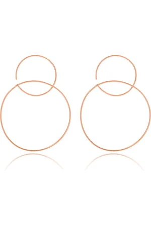 Kicky And Perky 925 Sterling Silver Rose Gold-Plated Circular Hoop Earrings