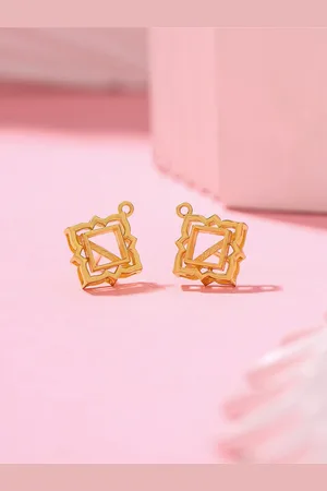 Kicky And Perky Gold-Toned Contemporary Stud Earrings