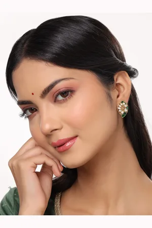 Kicky And Perky 925 Sterling Silver Talphe & Polki Moissanite Studded Stud Earring