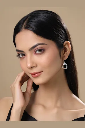 Kicky And Perky Silver-Toned Triangular Drop Earrings