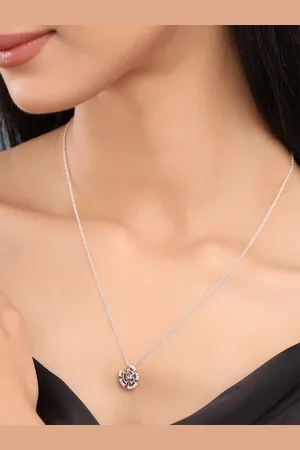 Kicky And Perky 925 Sterling Silver Stone-Studded Pendant With Chain