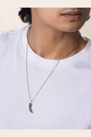 Kicky And Perky Men Sterling Silver Royal Feline Majesty The Enigmatic Pendant with Chain