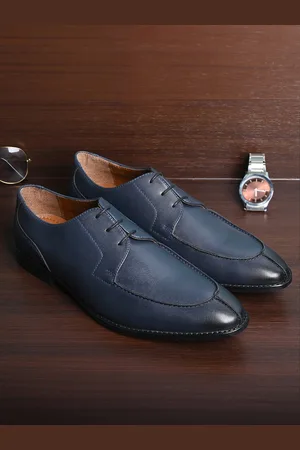 LOUIS STITCH Men Prussian Blue Formal Lace Up Derby Shoes