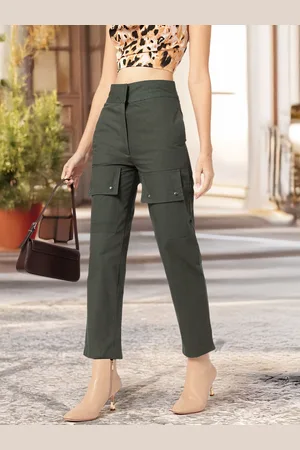 DressBerry Women Smart Utility Regular Fit Cropped Trouser