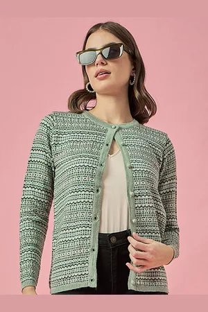 CLAPTON Women Self Design Woollen Cardigan